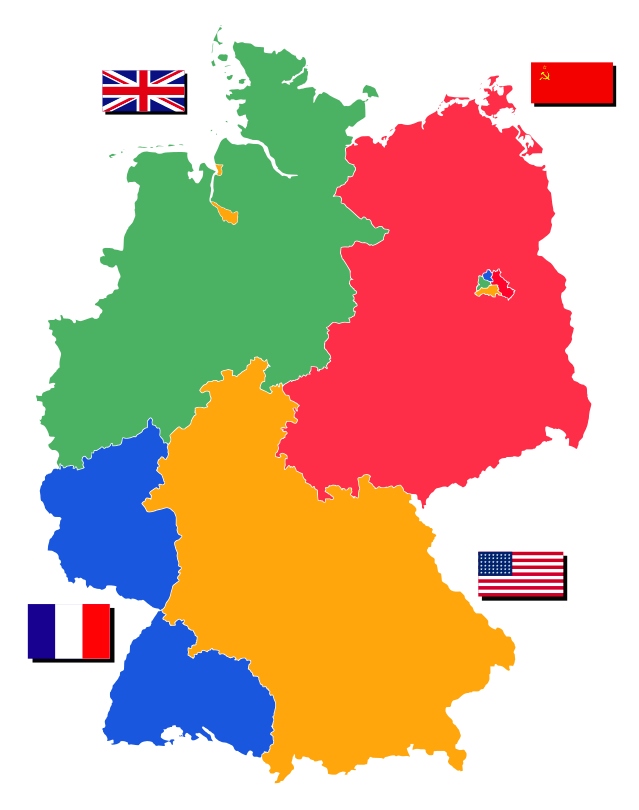 نقشه تقسیم آلمان پس از جنگ جهانی دوم